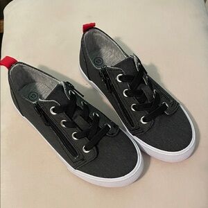 Cat & Jack Black Canvas Sneakers with Red Accent